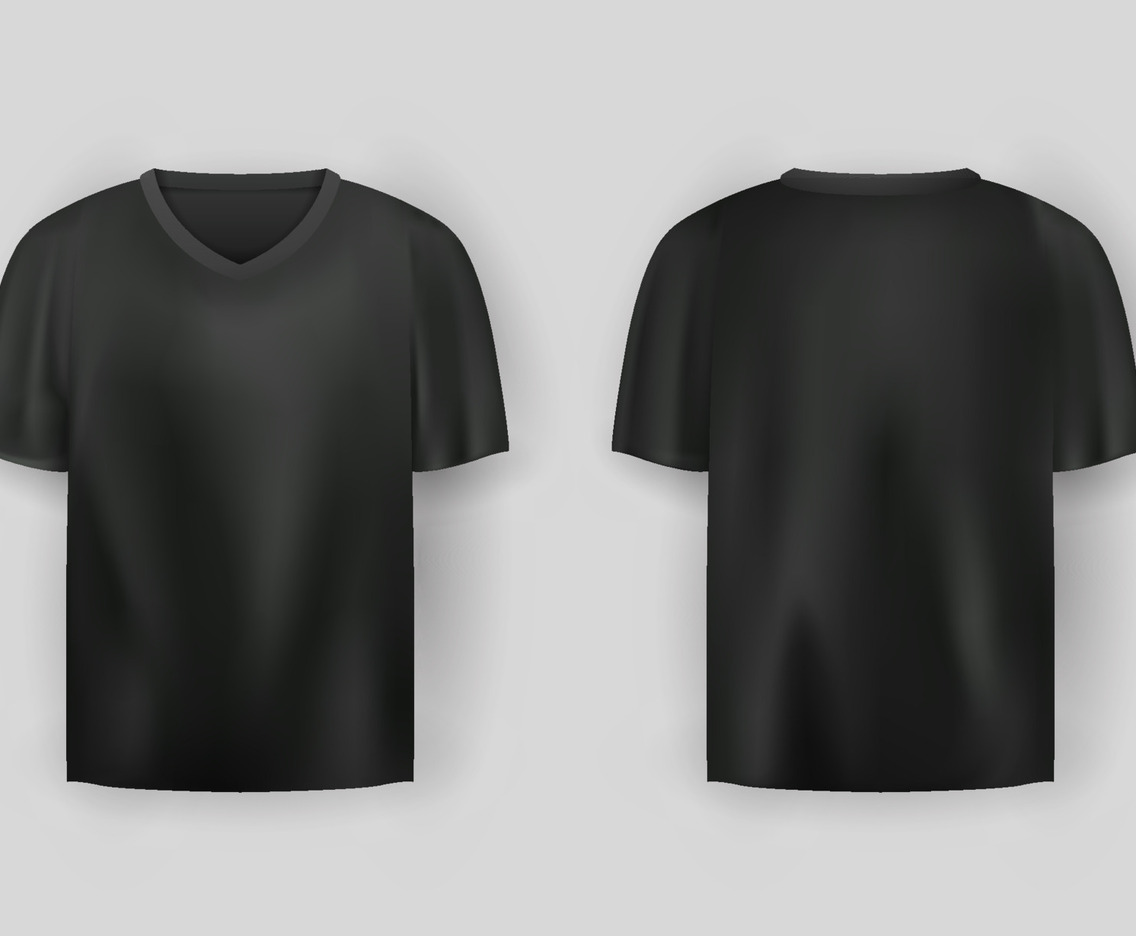 Mockup of Realistic T-shirt in Black