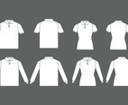 White Polo T-Shirt Flat Style Concept