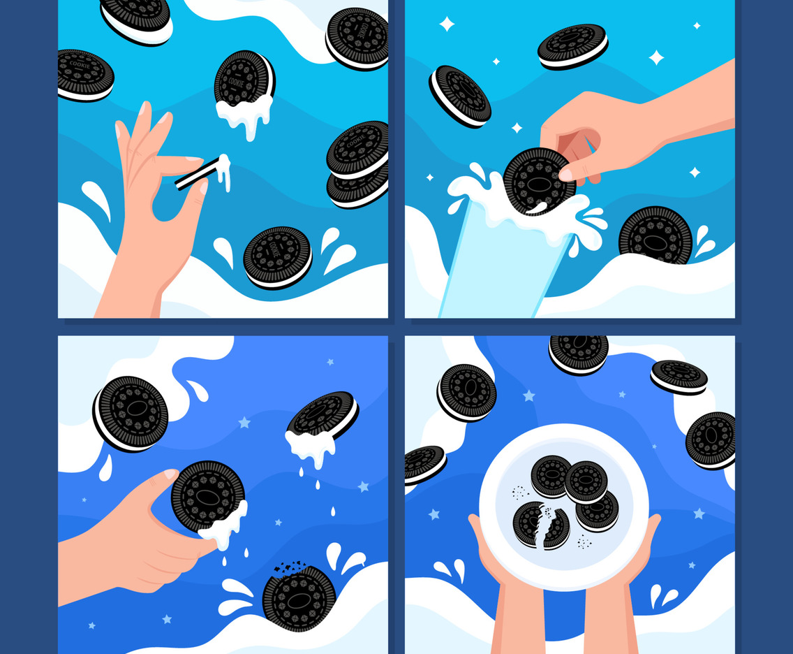 Cookies and Milk Social Media Post Template