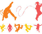 Jumping Kids Silhouettes