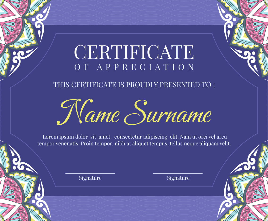 Creative Certificate With Mandala