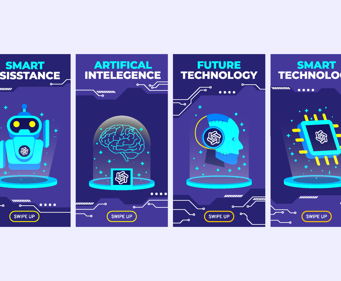Artifical Intelegence Social Media Story Concept