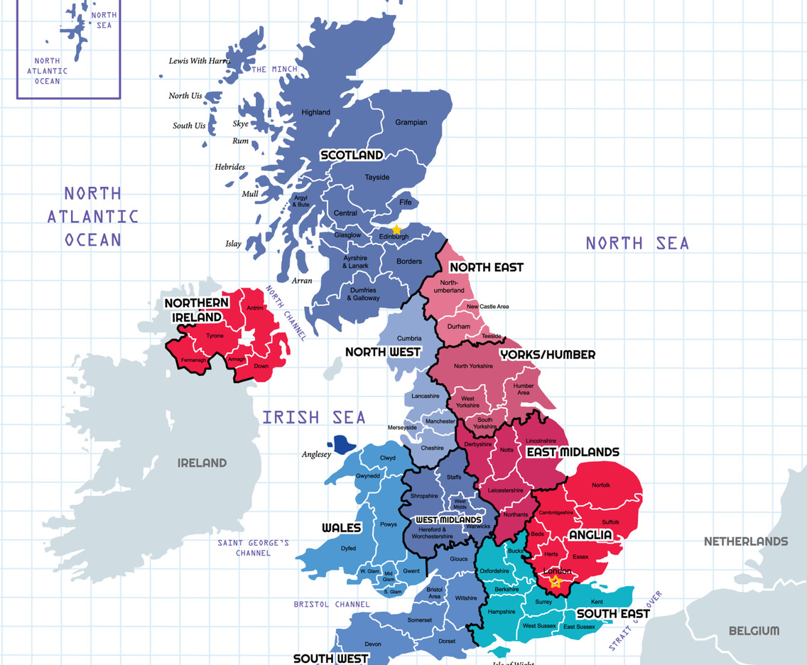 Country Map of United Kingdom