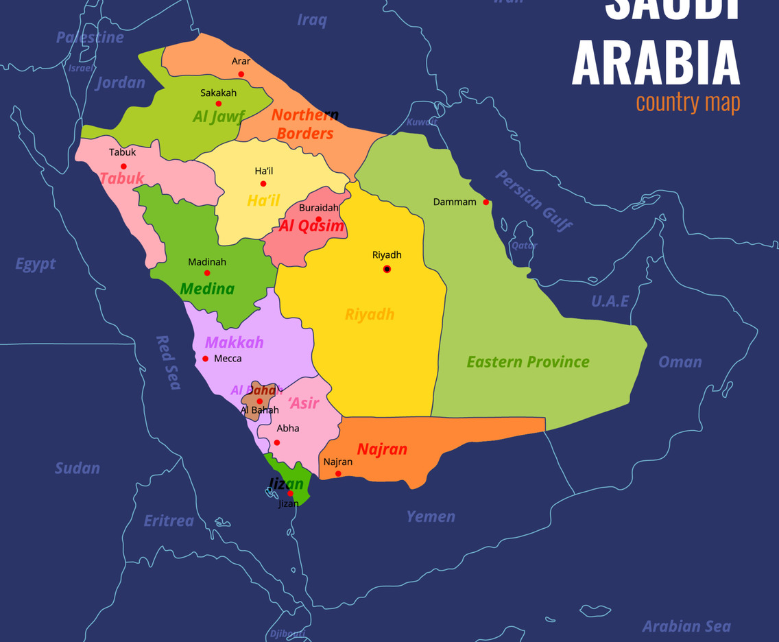 Map of Saudi Arabia
