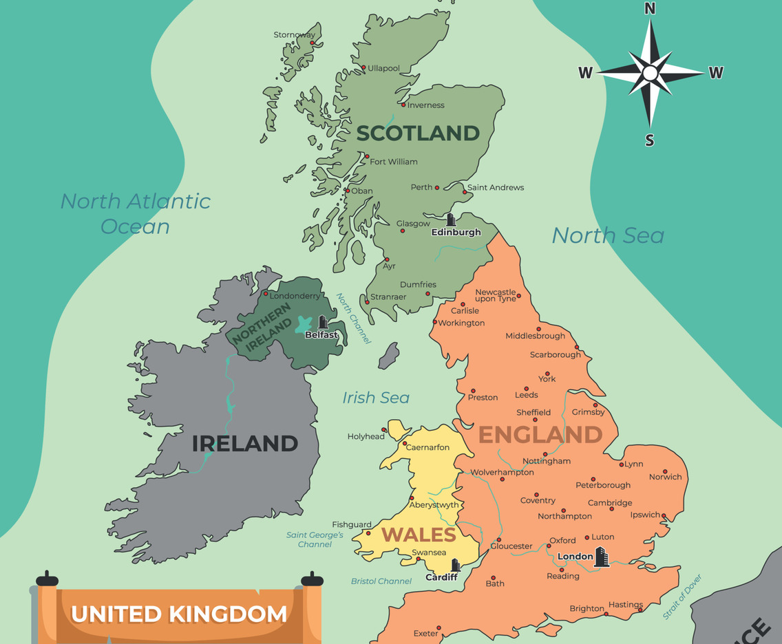 Country Map of United Kingdom