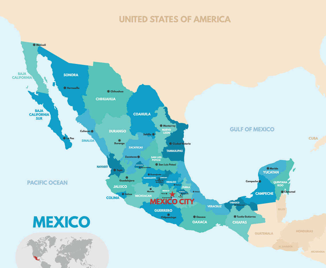 Mexico Country Map