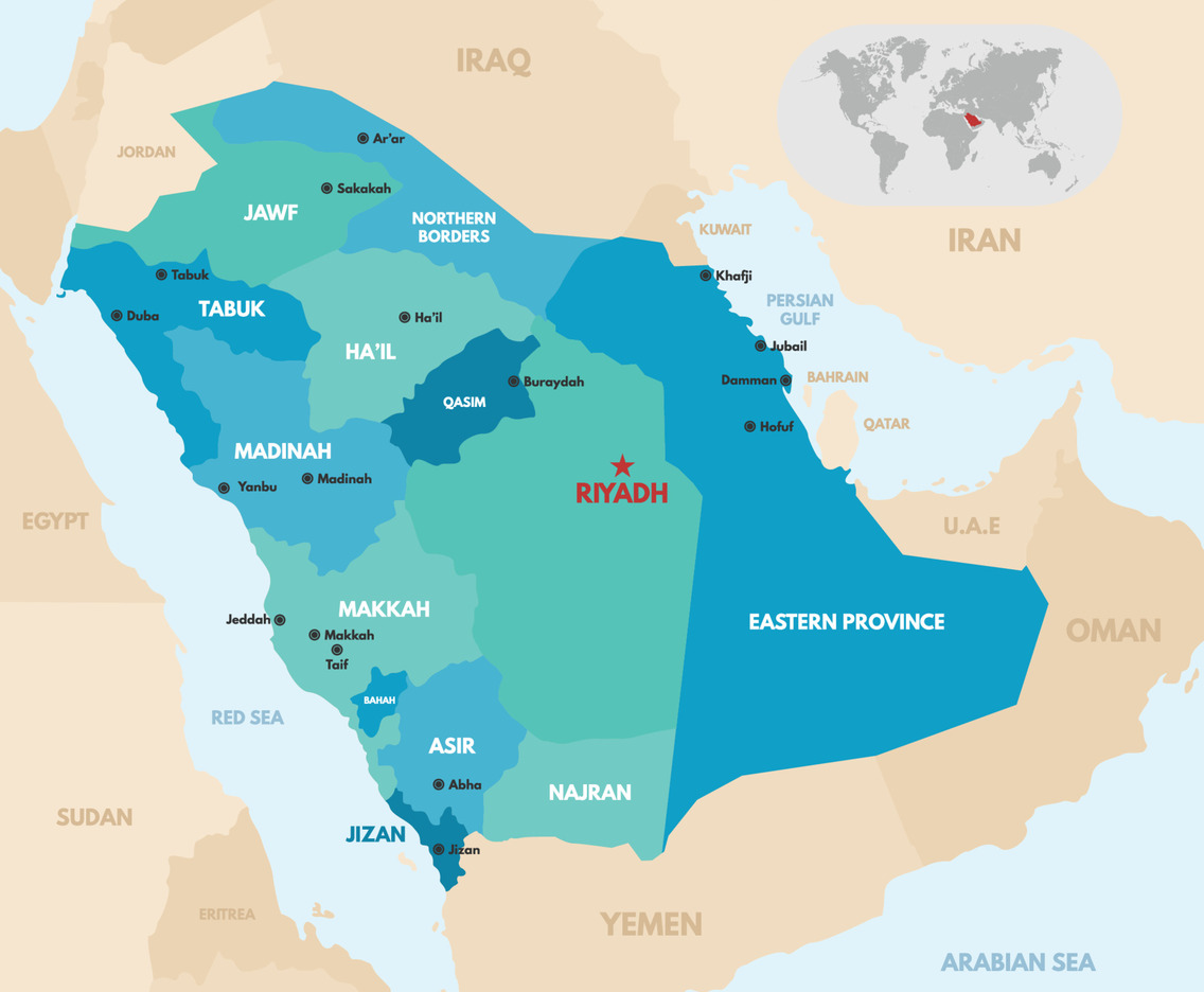 Saudi Arabia Country Map