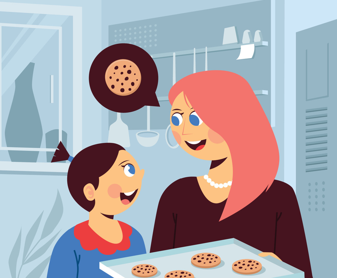 Happy Woman and Her Daughter Cooked Cookies Together