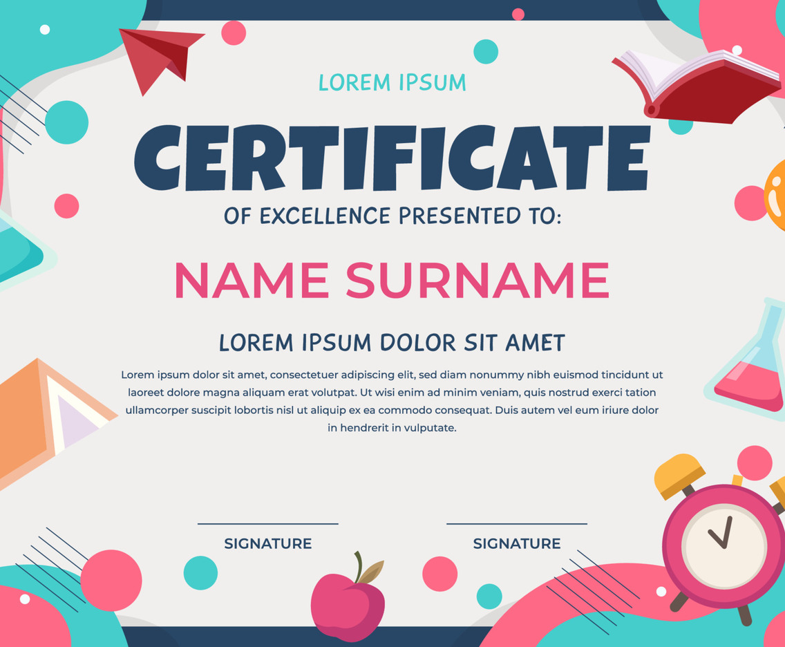 Children Excellence Certificate Background
