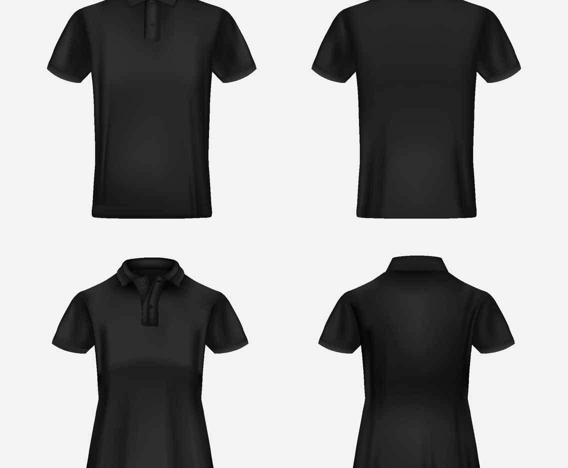 3D Black Polo Shirt Template
