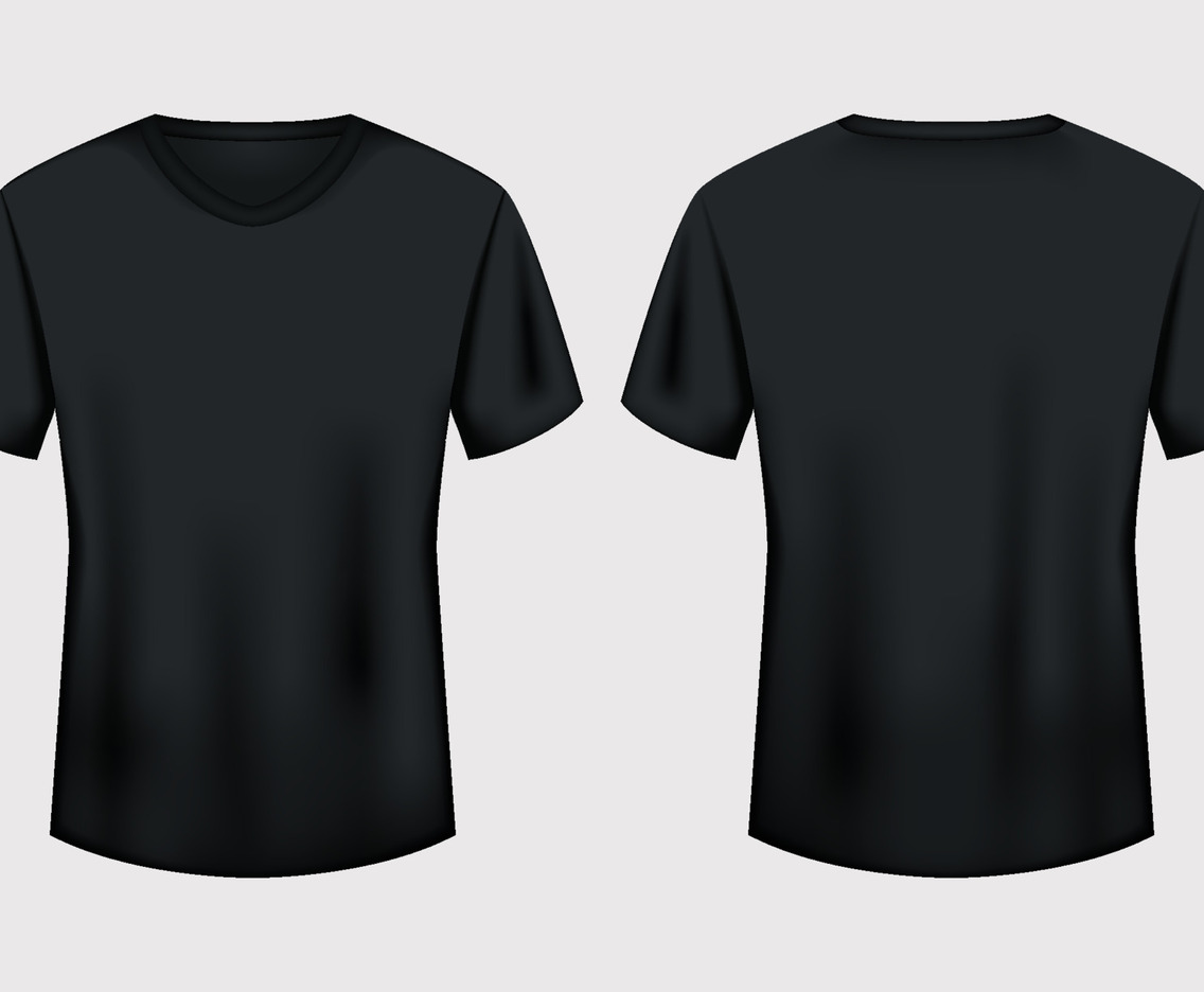 3D T-shirt with Black Color Template