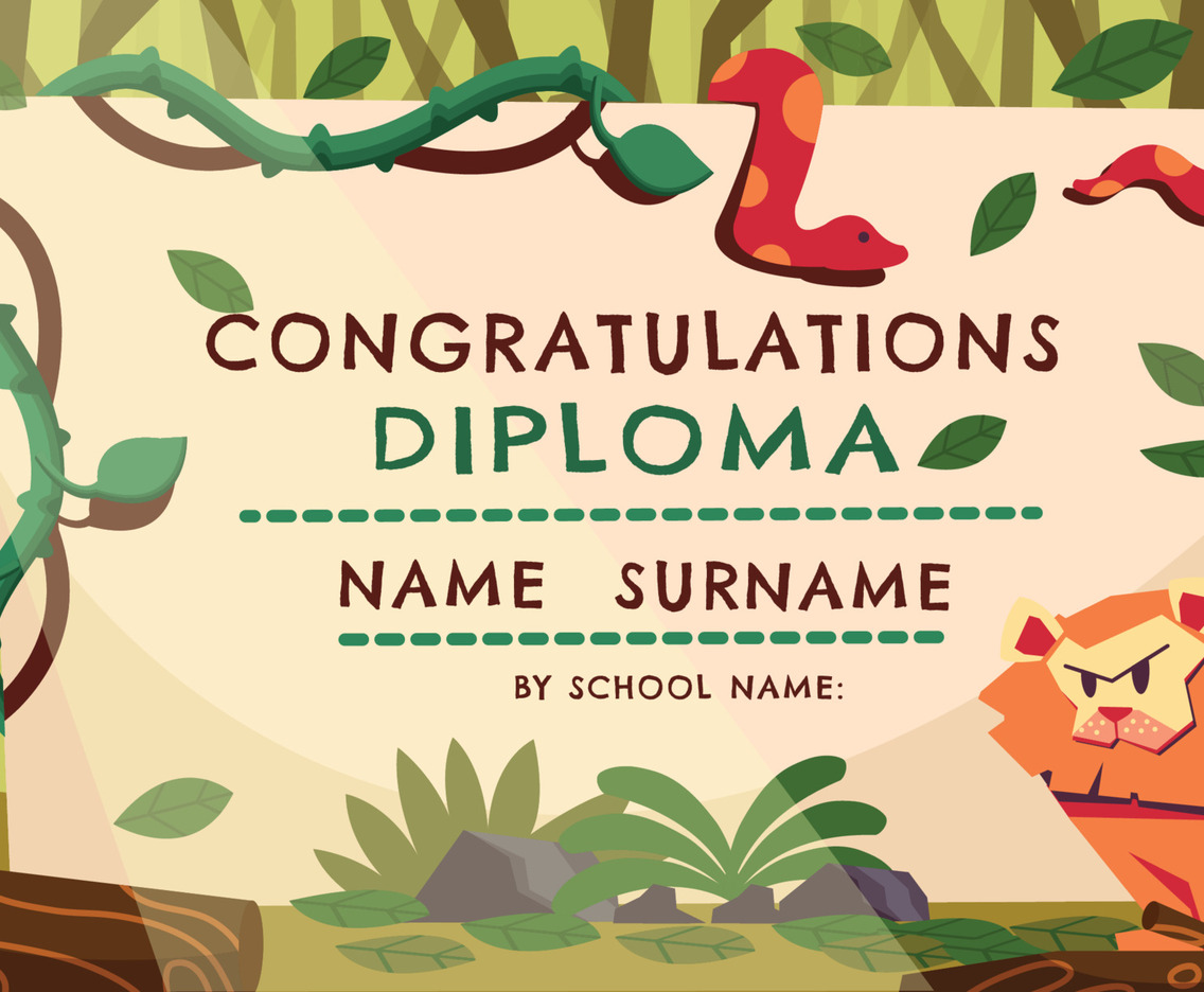 Certificate Template Cute Animal For Kids