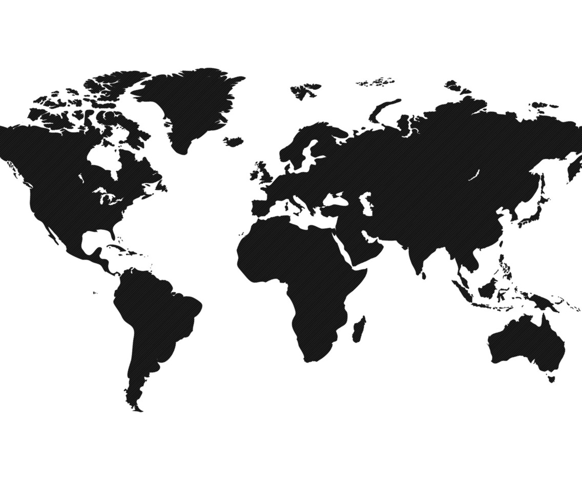 World Map Black White
