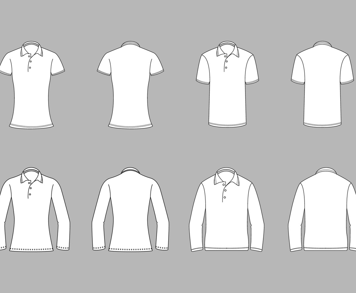 White Outline Polo Shirt Mockup