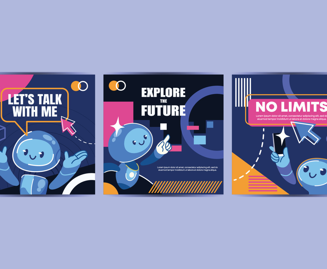 Chatbot Social Media Post Template Set