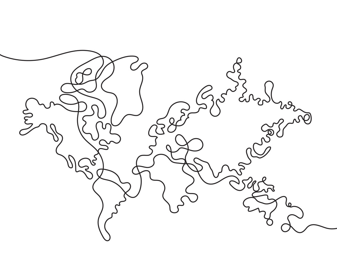 Black And White World Map