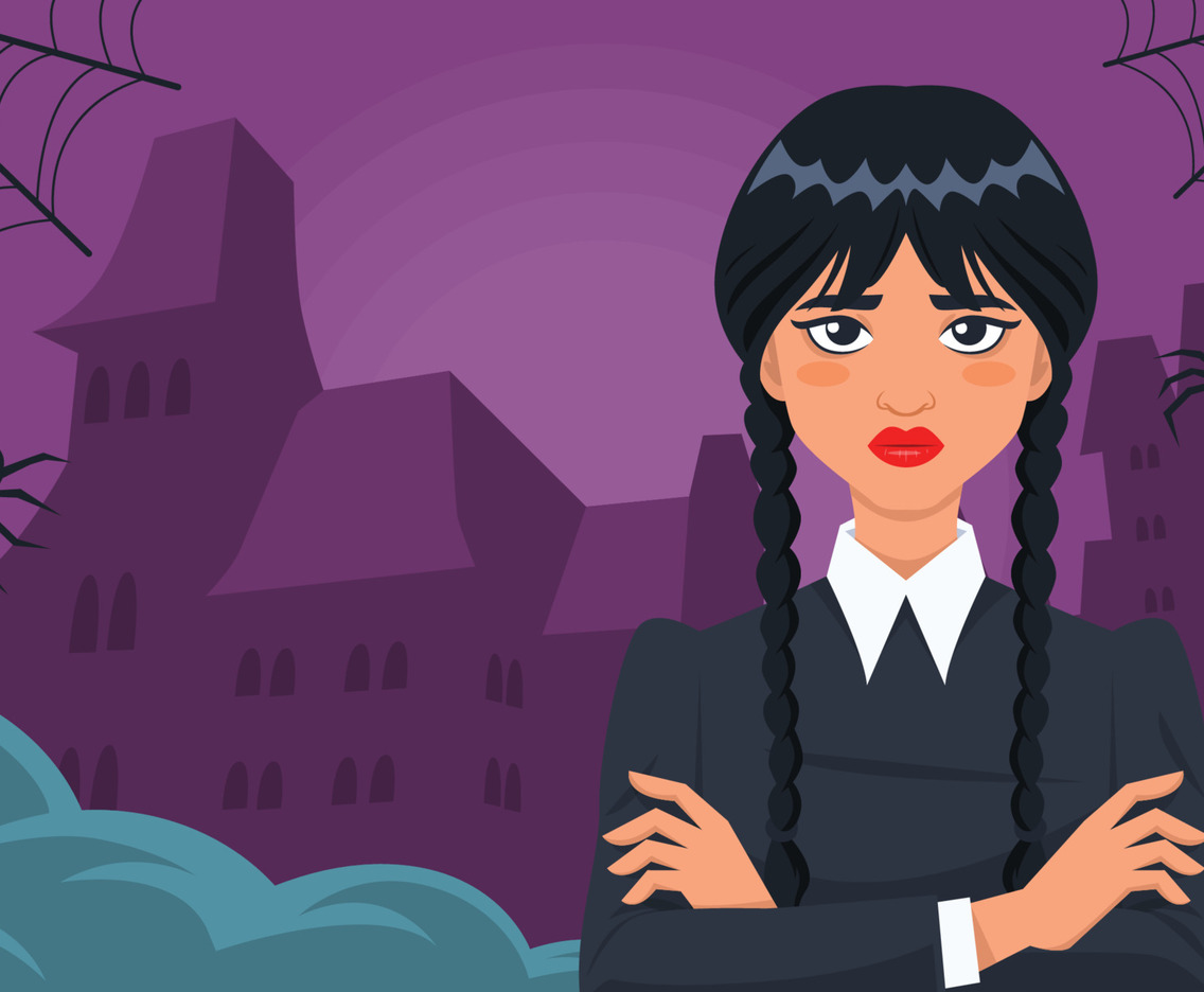 Gothic Girl In black Dress Background