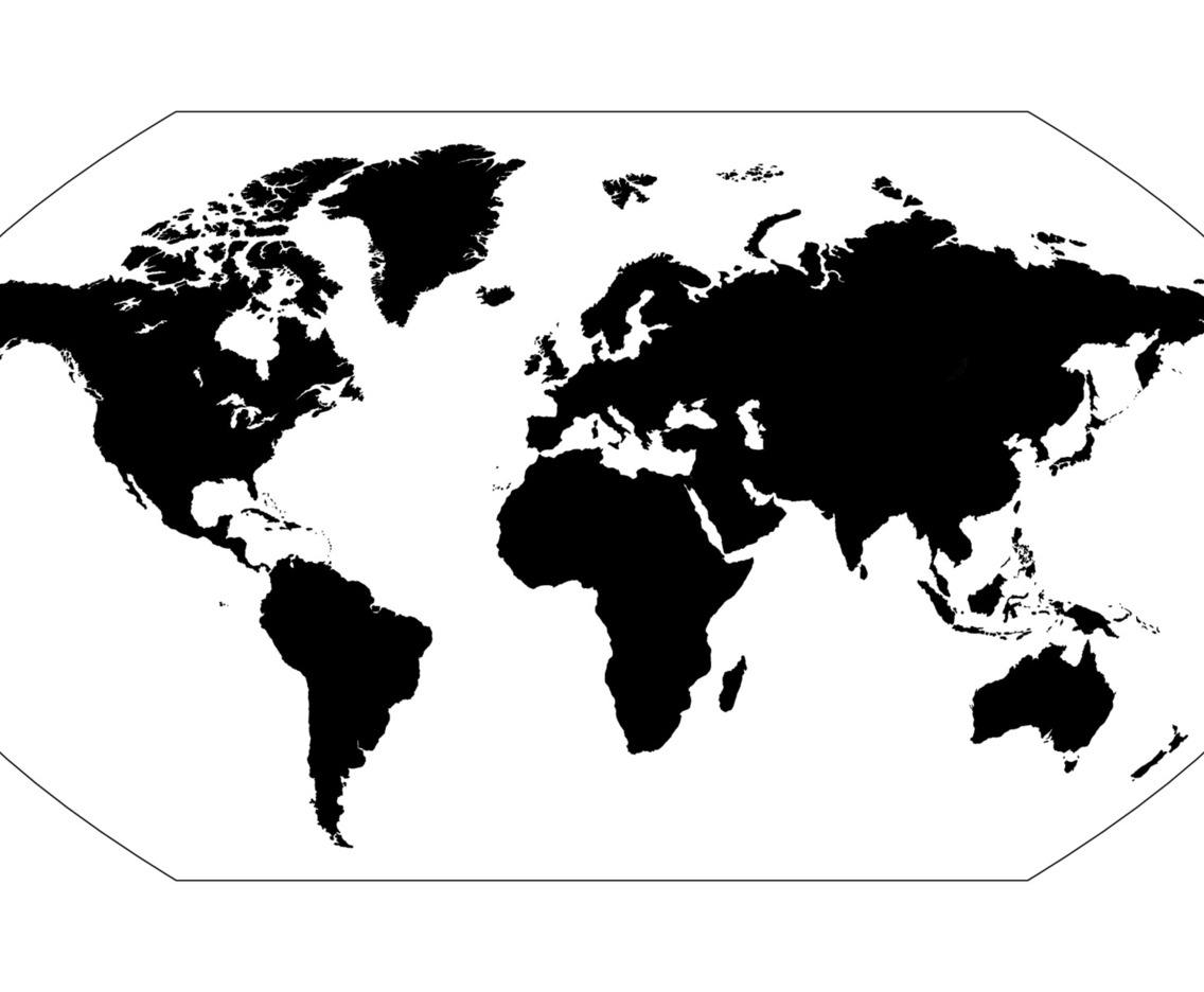 Black and White World Map