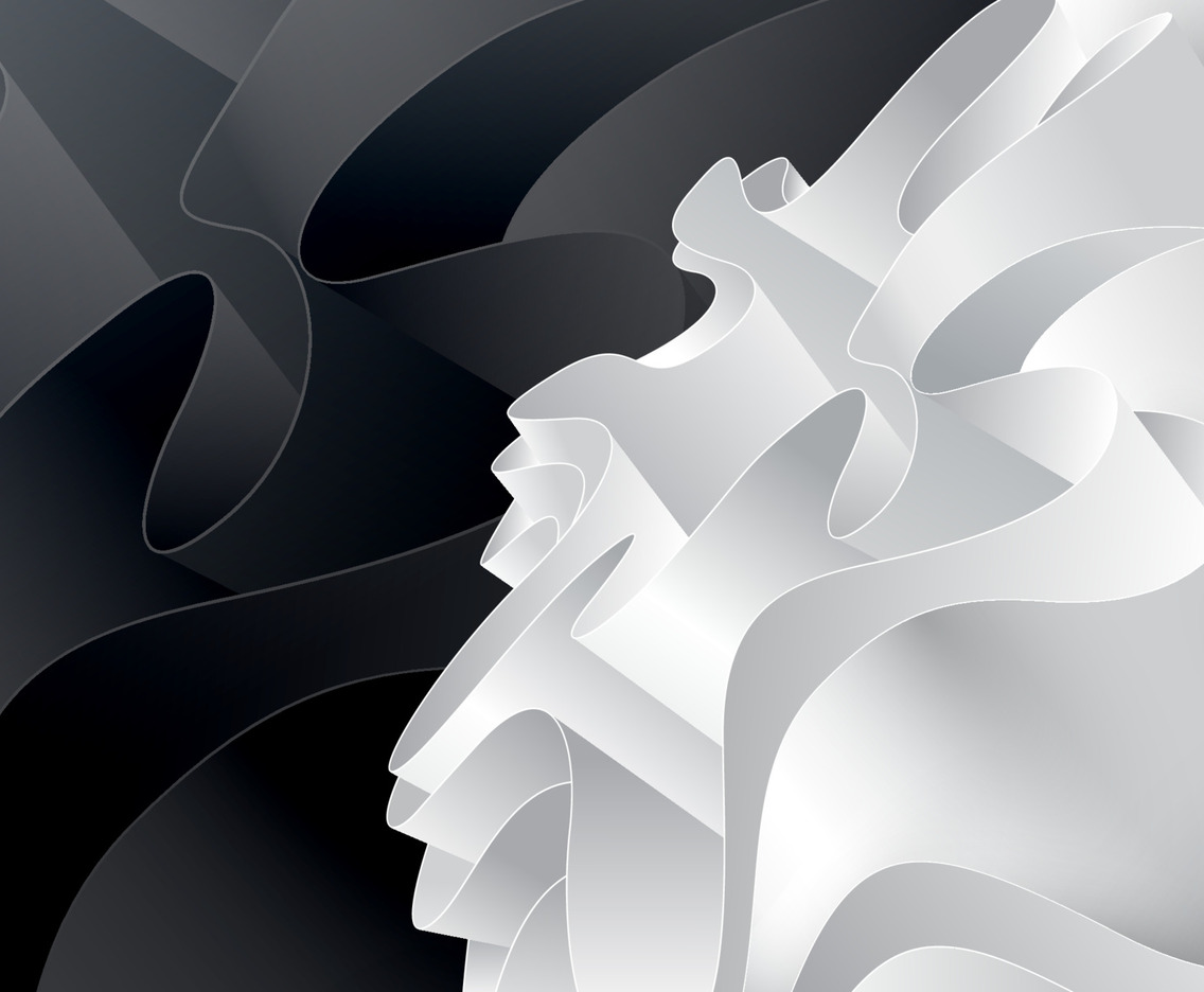 3D White Fabric Curves Background