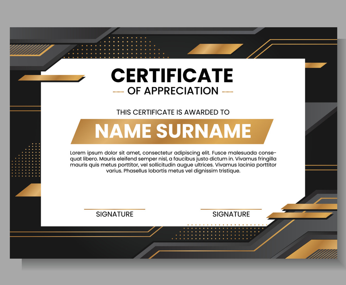 Black and Gold Certificate
