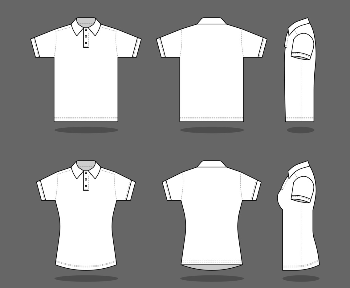 Outline White Polo Shirt Template