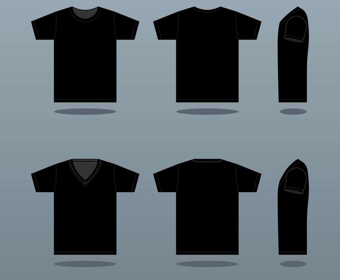 Outline Black T-Shirt Mock Up