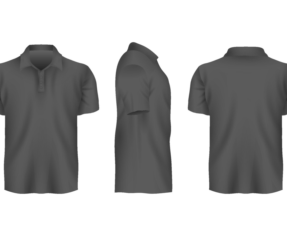 Realistic Mock Up Black Polo Shirt
