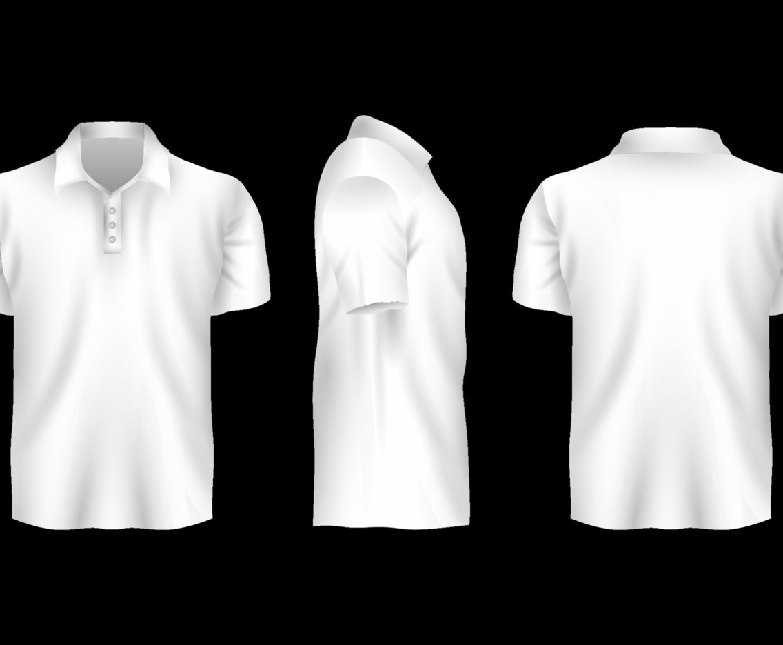 Realistic Mock Up White Polo Shirt