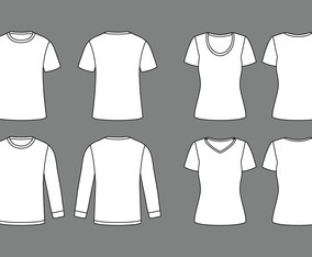 Outline White T-Shirt Mock Up Set