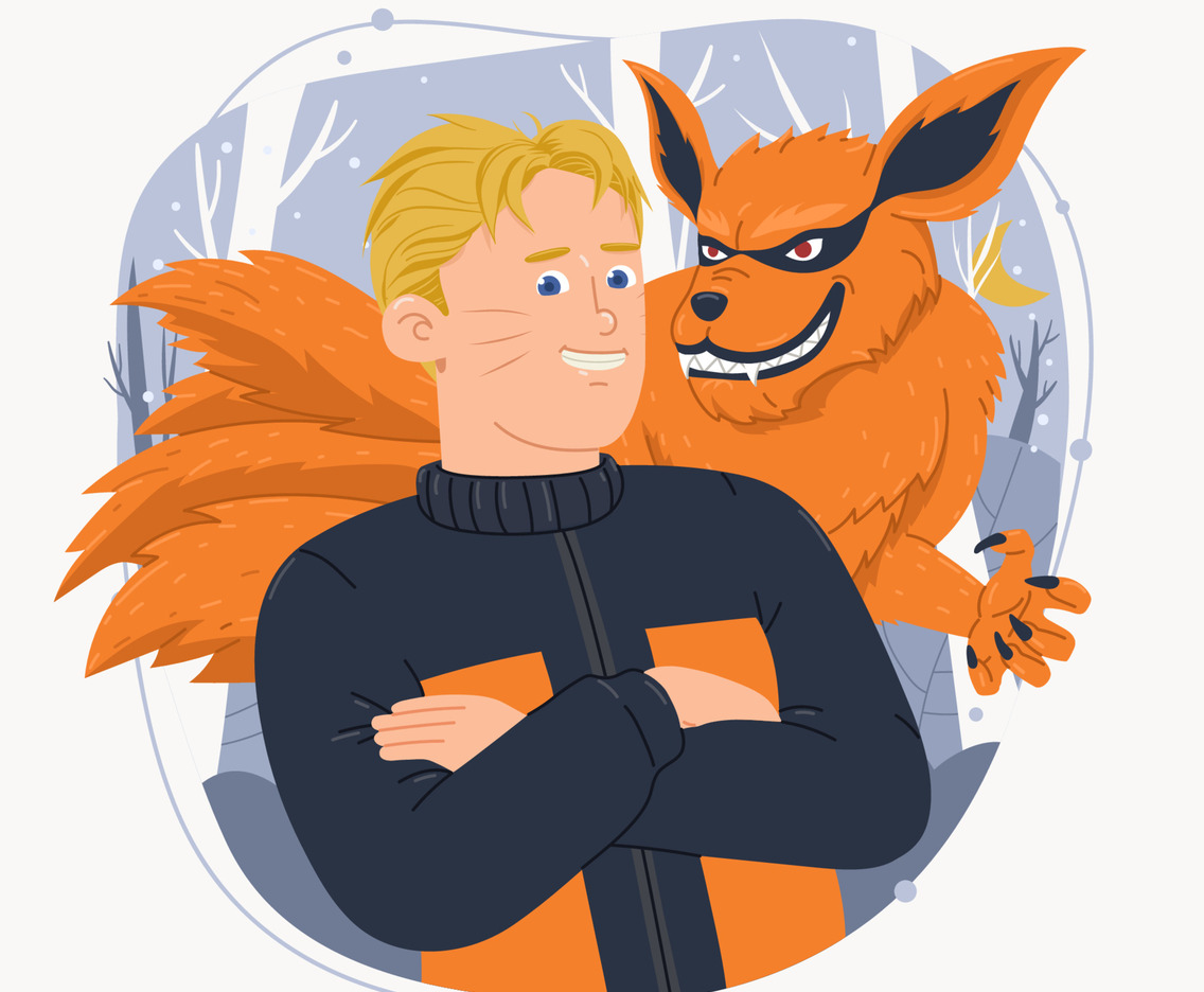 Blonde Hair Boy with Nine Tails
