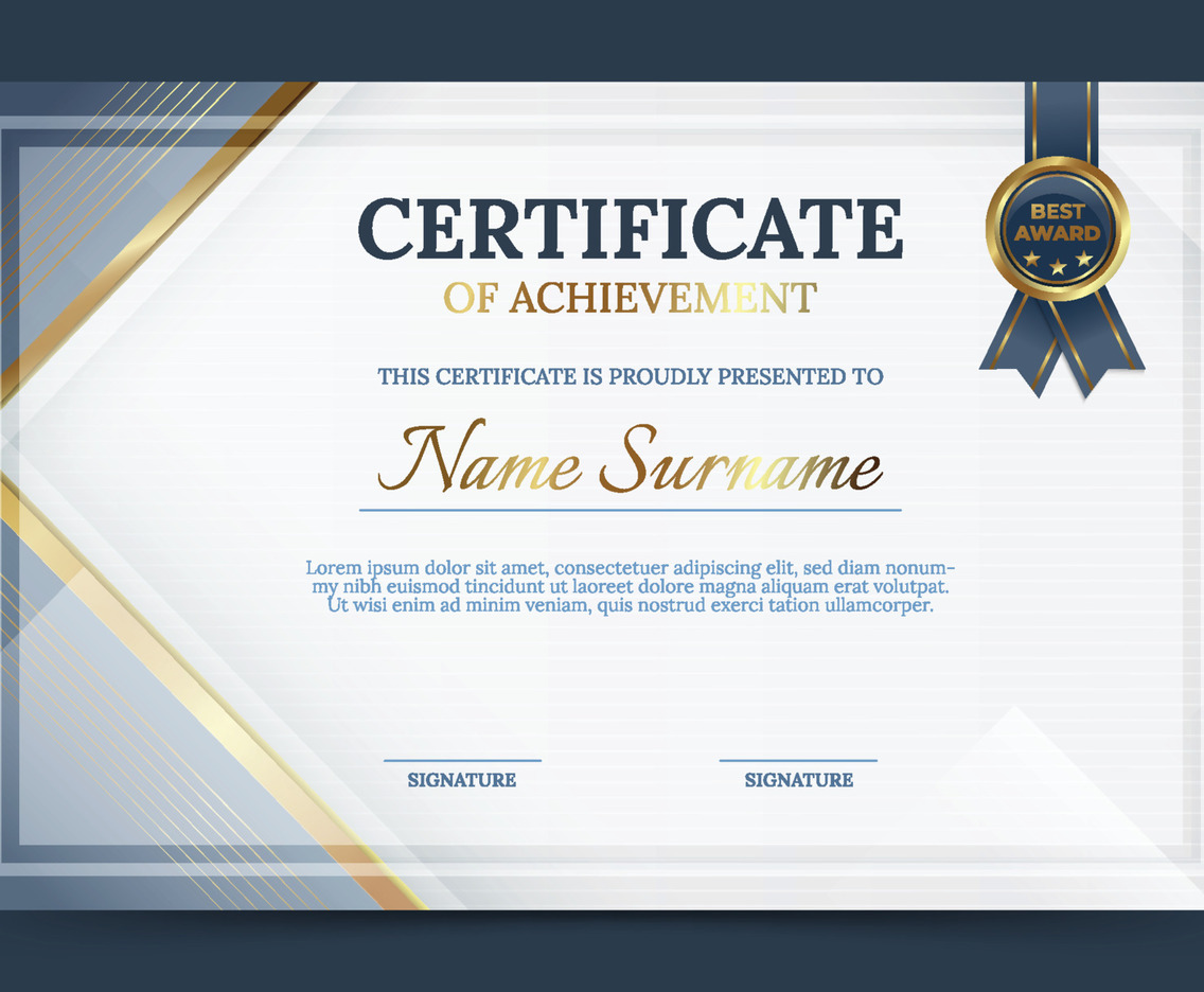 Modern Certificate of Achievement Template