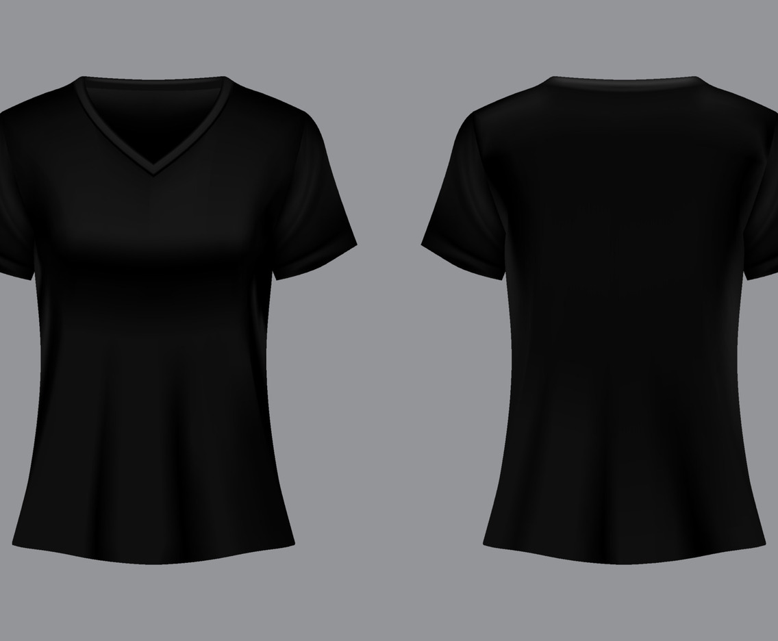 3D Black Female T-shirt Mockup