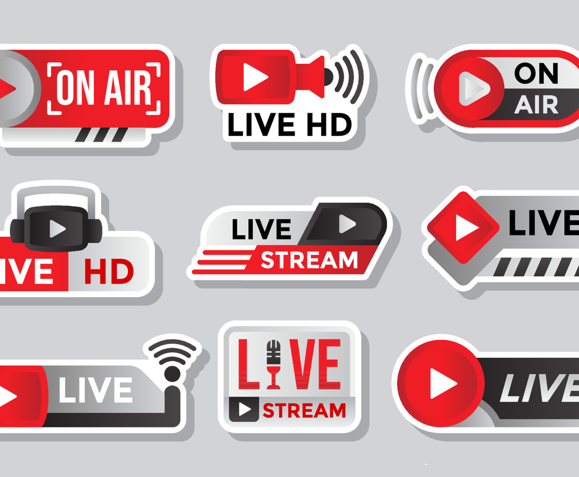 Set of Live Streaming Badge