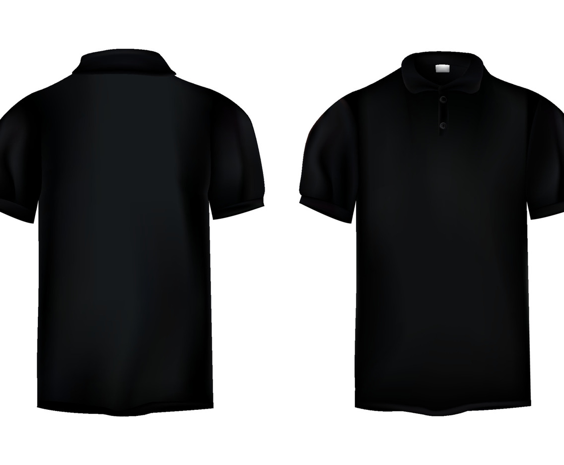 Realistic Black Polo Shirt Mock Up