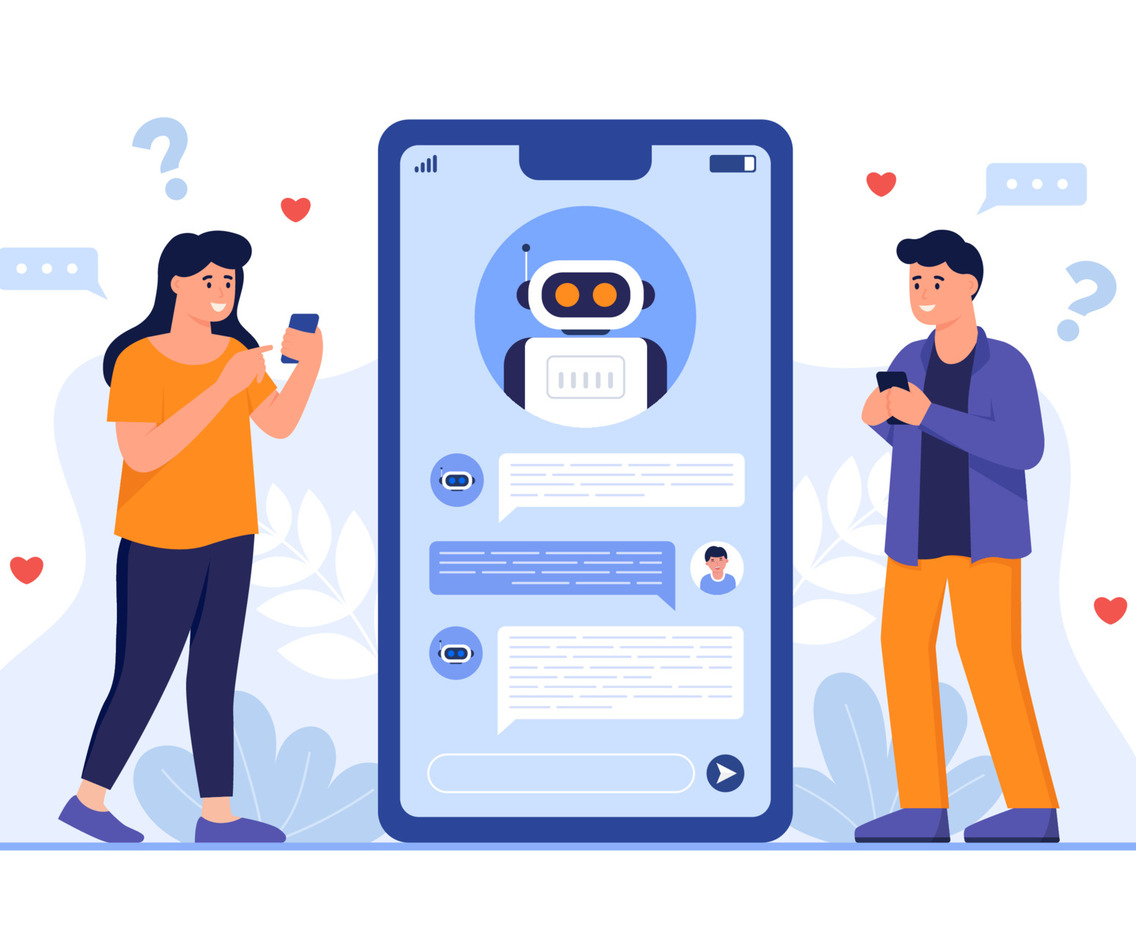 People Chat using AI Bot Technology Concept