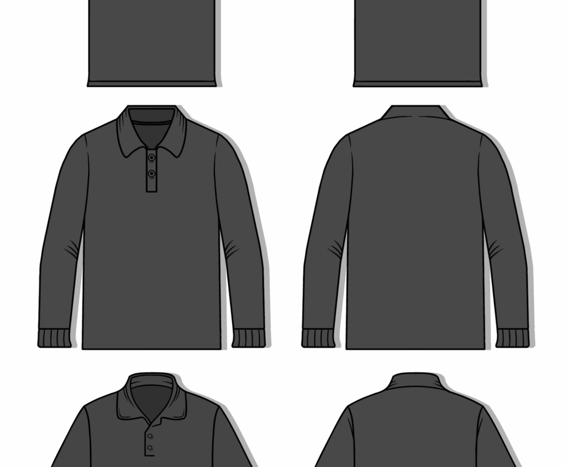 Outlined Black Polo T-Shirt Mock Up