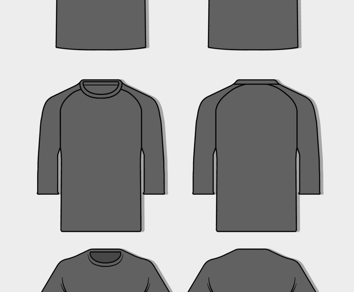 Outlined Black T-Shirt Mock Up