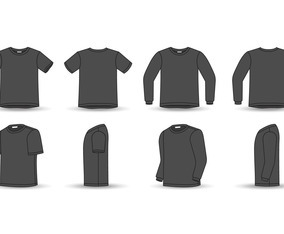 Black Outlined T-Shirt Template