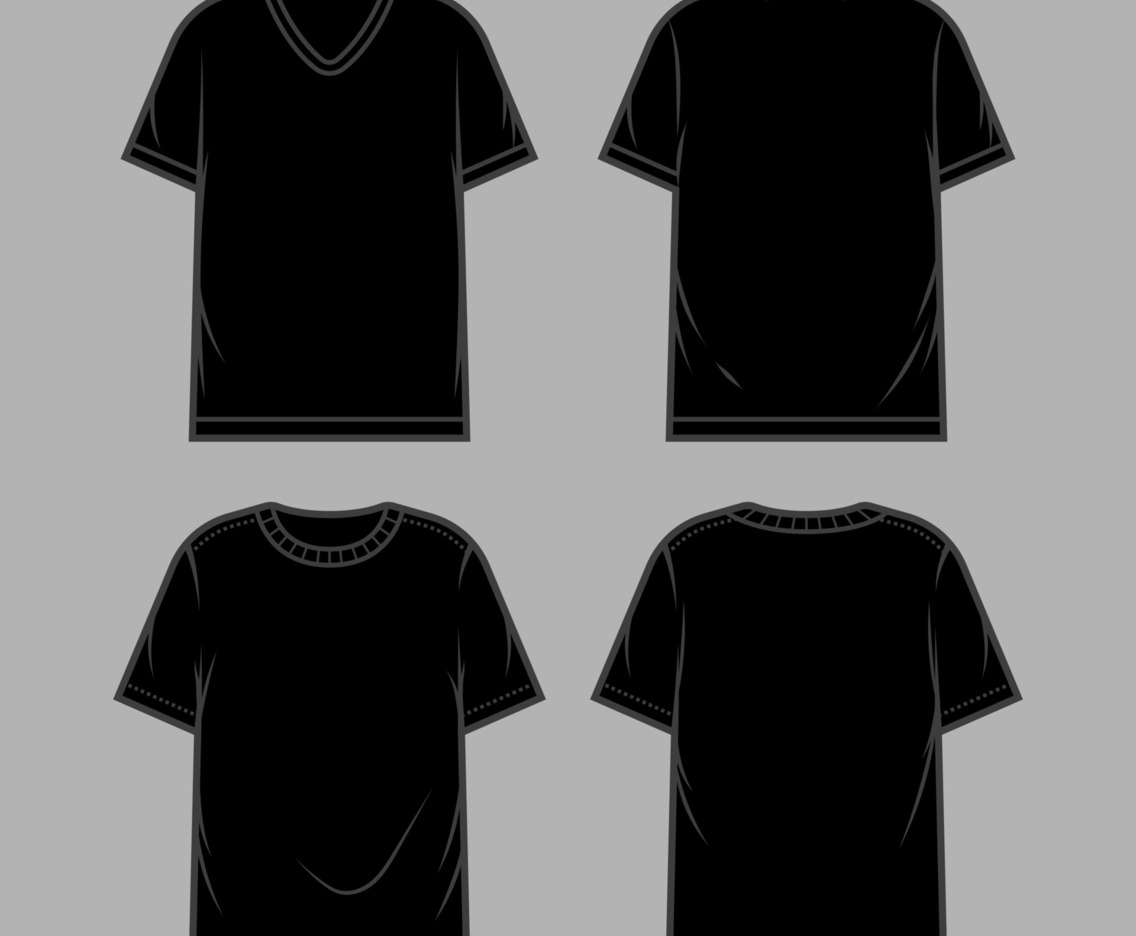 Outline T-Shirt Black mock Up