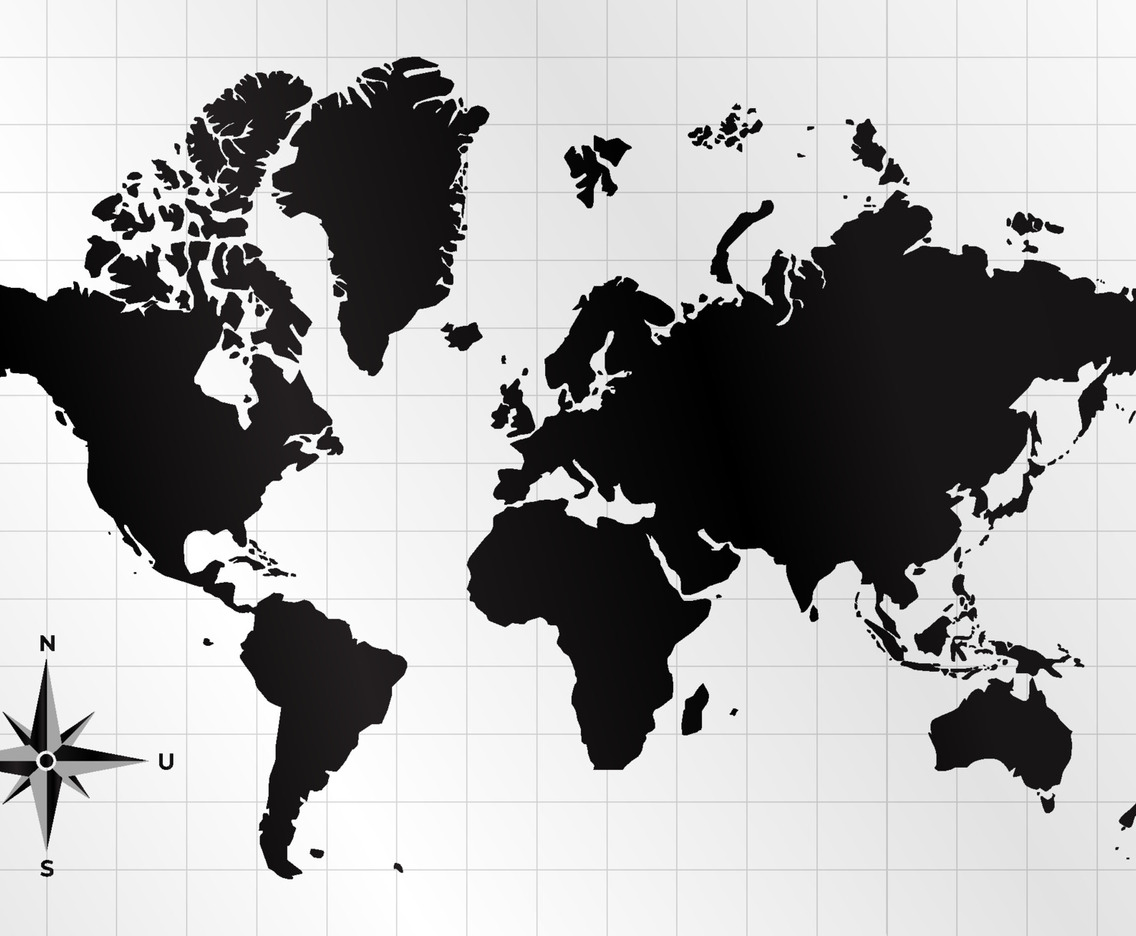 Black and White World Map Background
