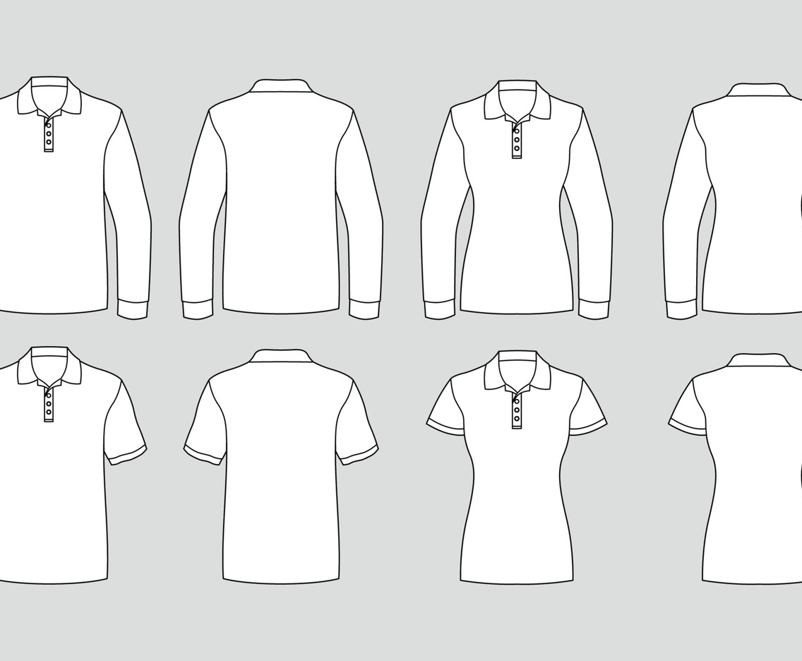 T-shirt Polo White Color Template