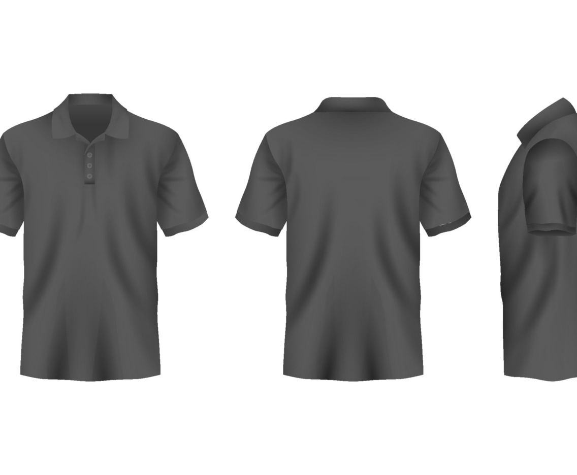 Realistic 3D Black Polo Shirt Mock Up