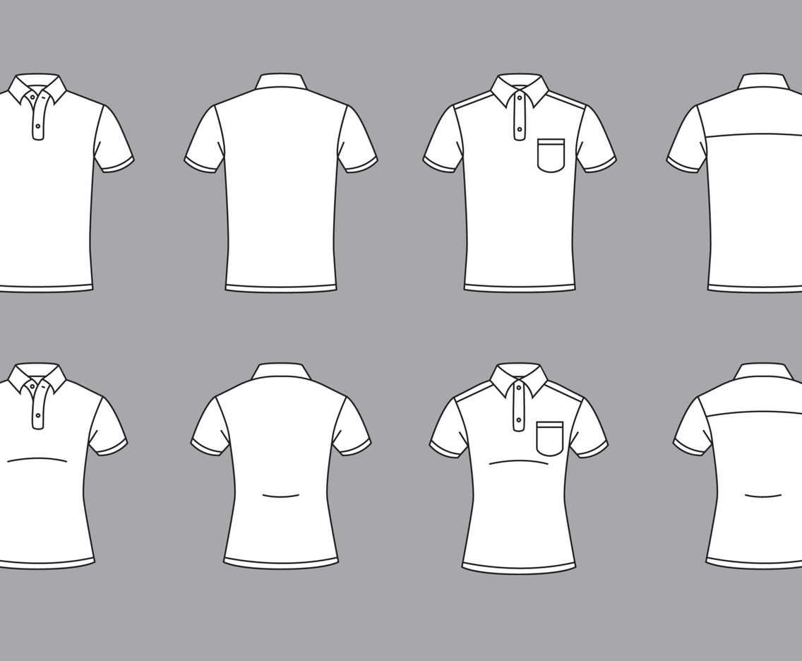 Outline White Polo Shirt Mock Up