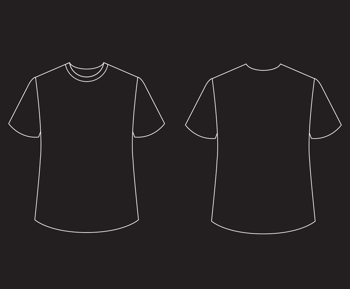 T-Shirt White Outline Mock Up