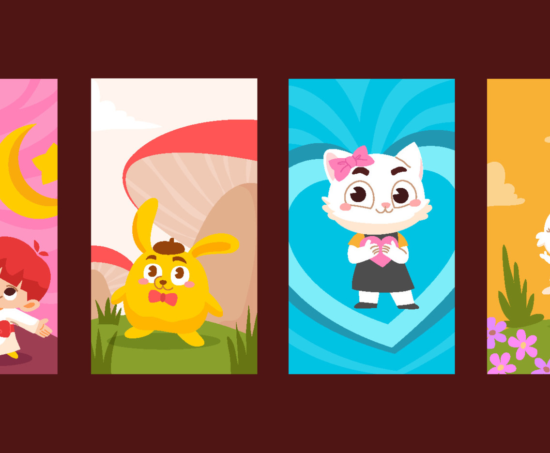 Kawaii Animal Character Social Media Story Template