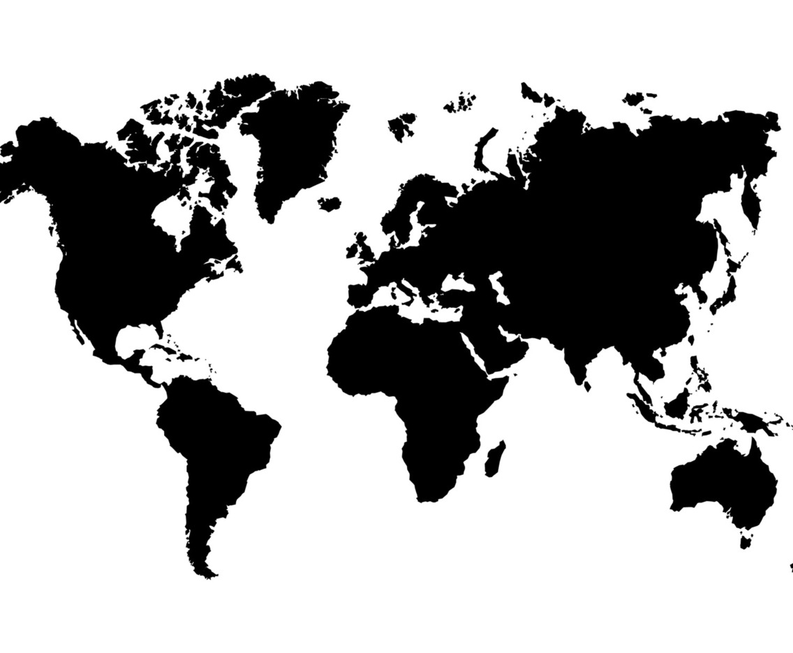 Black White World Map