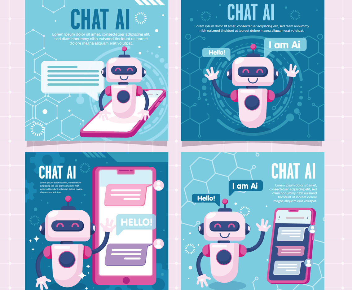 Chat AI Bot Social Media Post Template