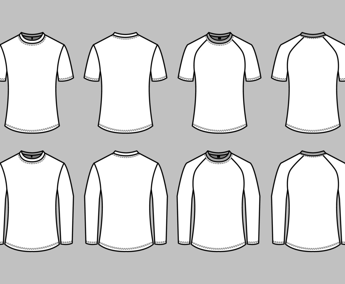 White Outline T-shirt Mockup