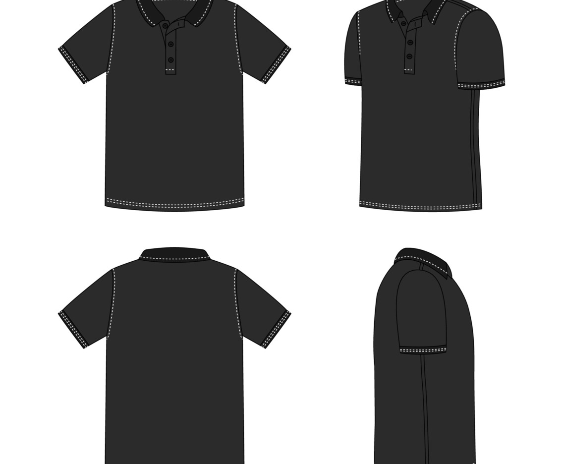 Outline Black Polo Shirt Mock up
