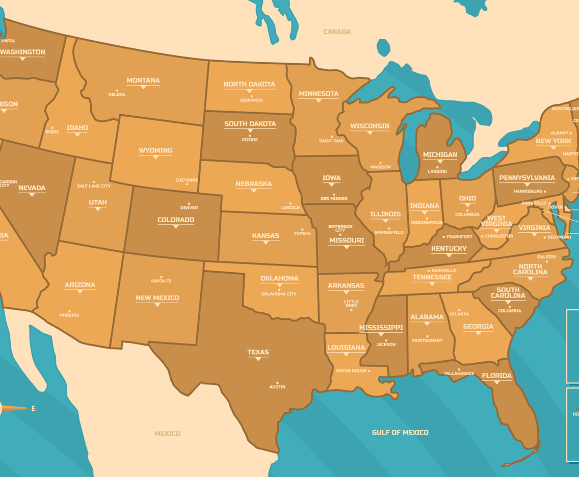 Detailed United States of America Country Map